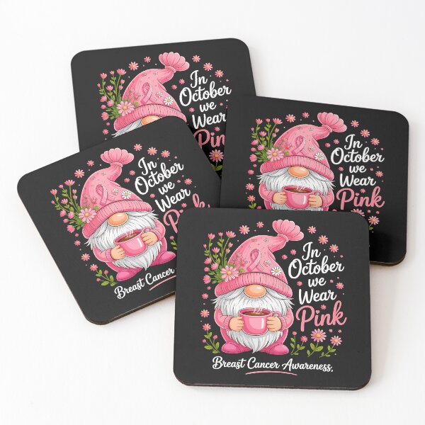 Item preview, In October We Wear Pink Ribbon Breast Cancer Funny Gnome  designed and sold by TalalosART.
