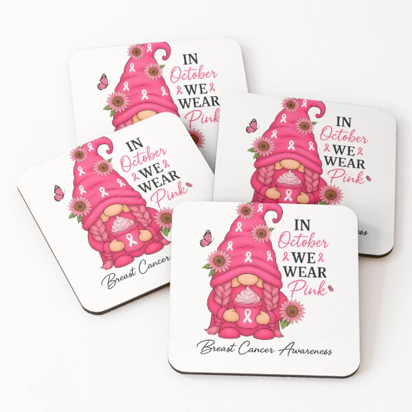 Item preview, In October We Wear Pink Ribbon Breast Cancer Funny Gnome designed and sold by TalalosART.