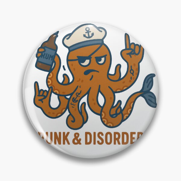 Item preview, Drunk Pirate Octopus – Funny Rum-Loving Sea Rebel Design designed and sold by BeUniqueCo.