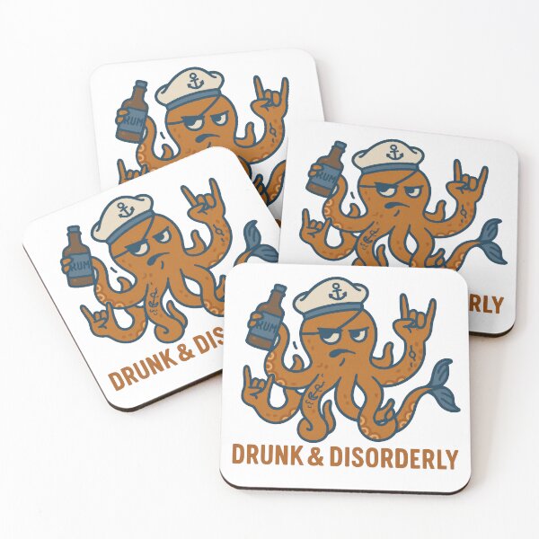 Item preview, Drunk Pirate Octopus – Funny Rum-Loving Sea Rebel Design designed and sold by BeUniqueCo.