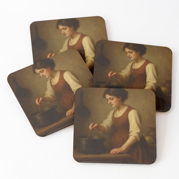 Item preview, Young Lady Cooking — Portrait  designed and sold by matersalvatoris.