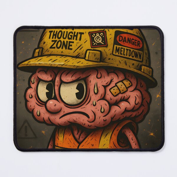 Item preview, Mental Construction Zone – Active Thoughts Brain Cartoon designed and sold by Think2Much.