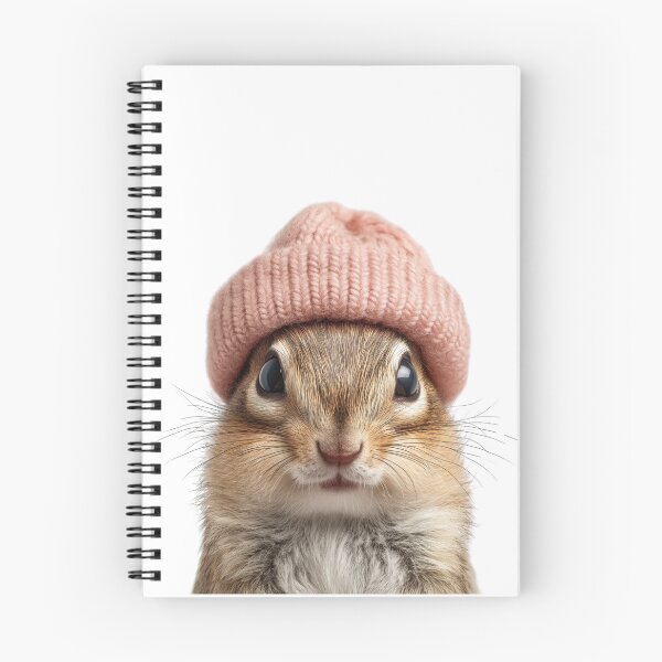 Item preview, Cozy Chipmunk Wearing Pink Winter Hat Trendy Animal Fashion Artwork designed and sold by LazyOwlStore.