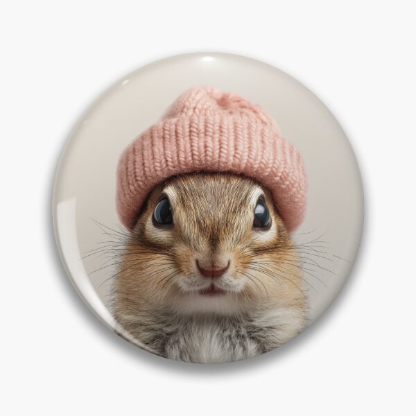 Item preview, Cozy Chipmunk Wearing Pink Winter Hat Trendy Animal Fashion Artwork designed and sold by LazyOwlStore.