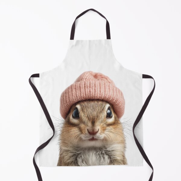 Item preview, Cozy Chipmunk Wearing Pink Winter Hat Trendy Animal Fashion Artwork designed and sold by LazyOwlStore.