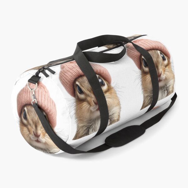 Item preview, Cozy Chipmunk Wearing Pink Winter Hat Trendy Animal Fashion Artwork designed and sold by LazyOwlStore.