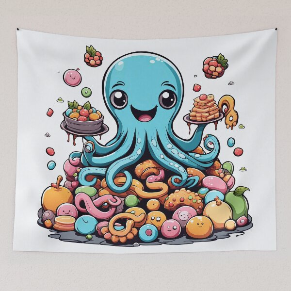 Item preview, Delicious Octopus Yummy Monster`s designed and sold by Vj-Sets-Shop.