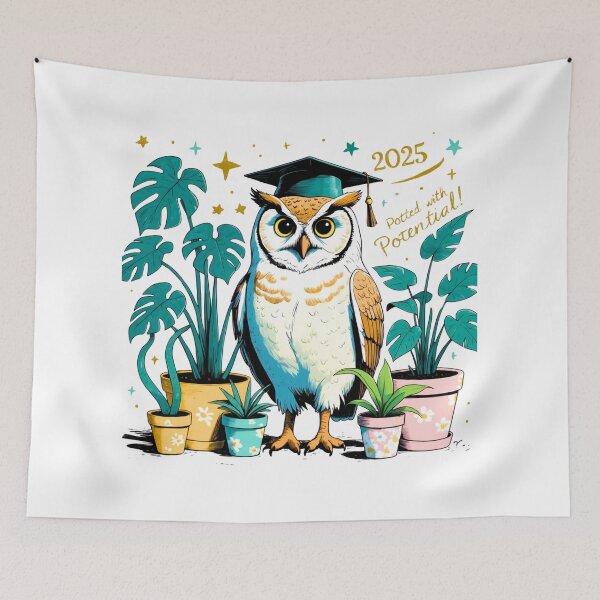 Item preview, "Wise Owl Graduate Class of 2025 Print & Gifts from Digital Art" designed and sold by Frame of Mind .