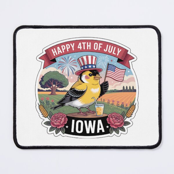 Item preview, Cute American Goldfinch 4th of July Iowa Vintage Sticker designed and sold by Nuist25.
