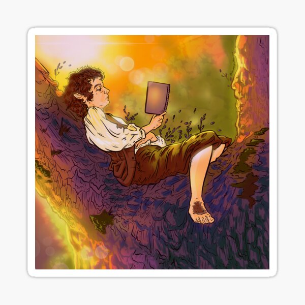 Item preview, Halfling evening read designed and sold by HannahPalmerArt.