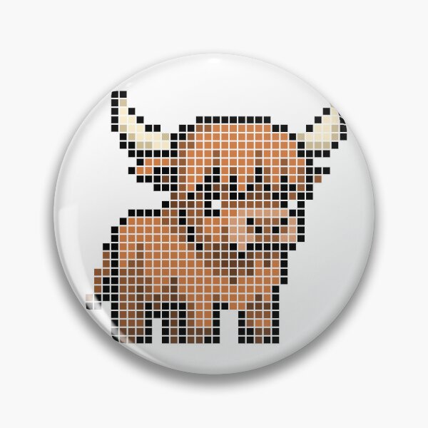 Item preview, Pixeled highland cow (red) designed and sold by Brain Fart Buffet.