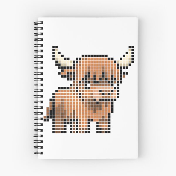 Item preview, Pixeled highland cow (red) designed and sold by Brain Fart Buffet.