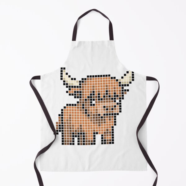 Item preview, Pixeled highland cow (red) designed and sold by Brain Fart Buffet.