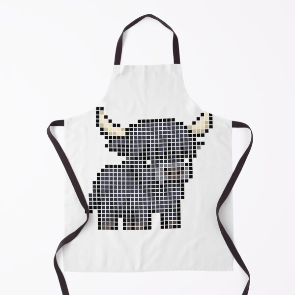 Item preview, Pixeled highland cow (black) designed and sold by Brain Fart Buffet.