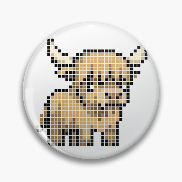 Item preview, Pixeled highland cow (cream) designed and sold by Brain Fart Buffet.