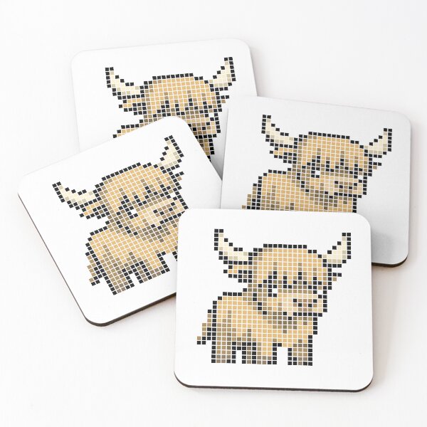 Item preview, Pixeled highland cow (cream) designed and sold by Brain Fart Buffet.