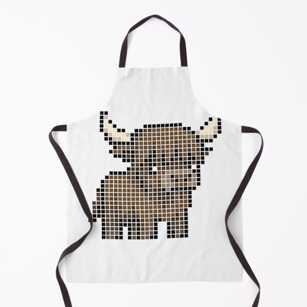 Item preview, Pixeled highland cow (brown) designed and sold by Brain Fart Buffet.