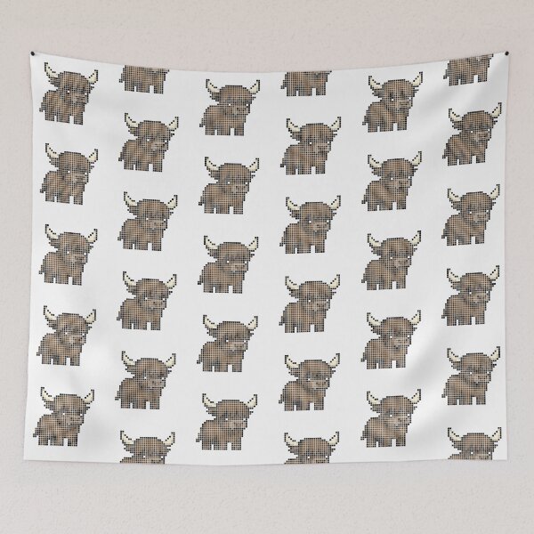 Item preview, Pixeled highland cow (brown) designed and sold by Brain Fart Buffet.