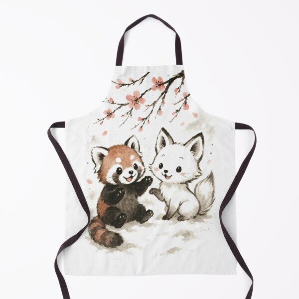 Item preview, red panda and arctic fox sumi-e designed and sold by LgndryPhoenix.