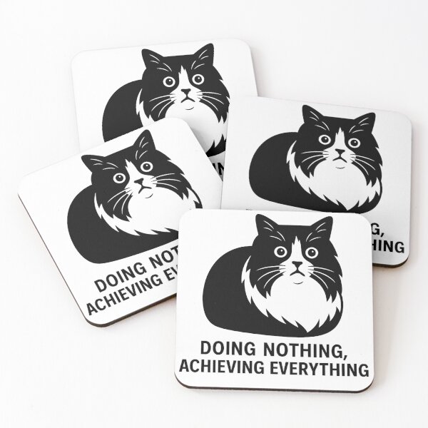 Item preview, Doing Nothing, Achieving Everything (Cat Edition) designed and sold by OverthinkLab.