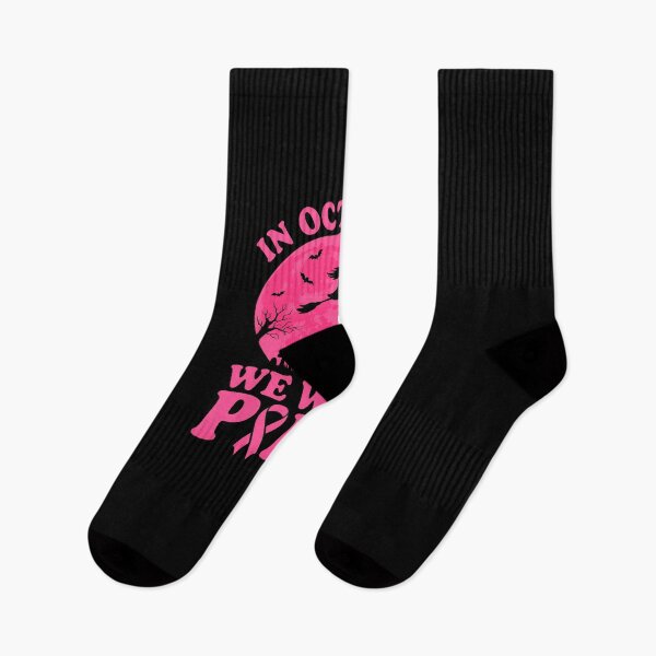 Item preview, In October We Wear Pink Witch Halloween Cat and Pumpkin designed and sold by MOHITSALVI.