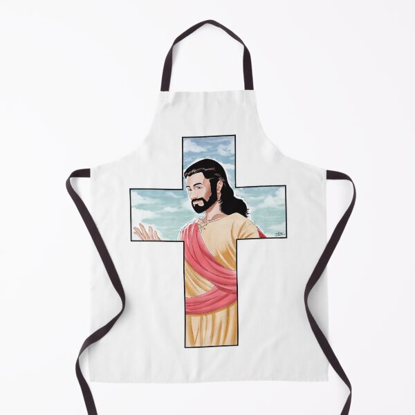 Artikelvorschau, Jesus-Aquarell im Kreuzrahmen entworfen und verkauft von Mulenga Visualworks.