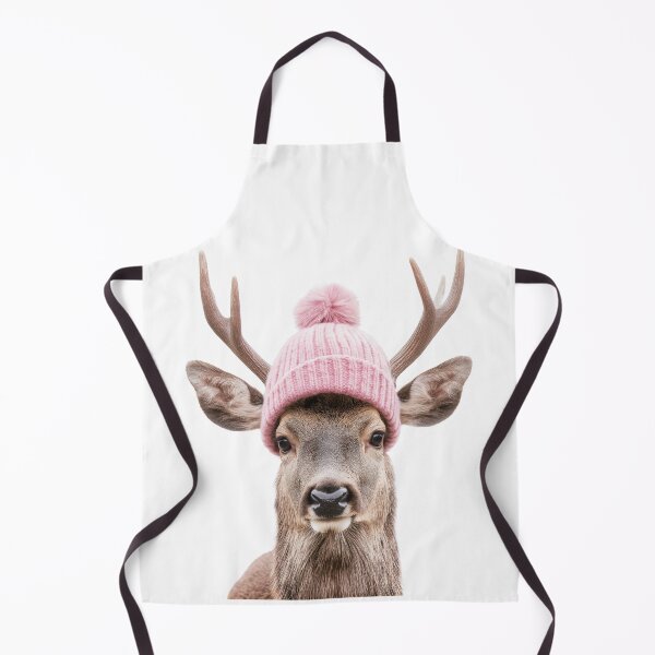 Item preview, Cozy Deer Wearing Pink Winter Hat Trendy Animal Fashion Artwork designed and sold by LazyOwlStore.