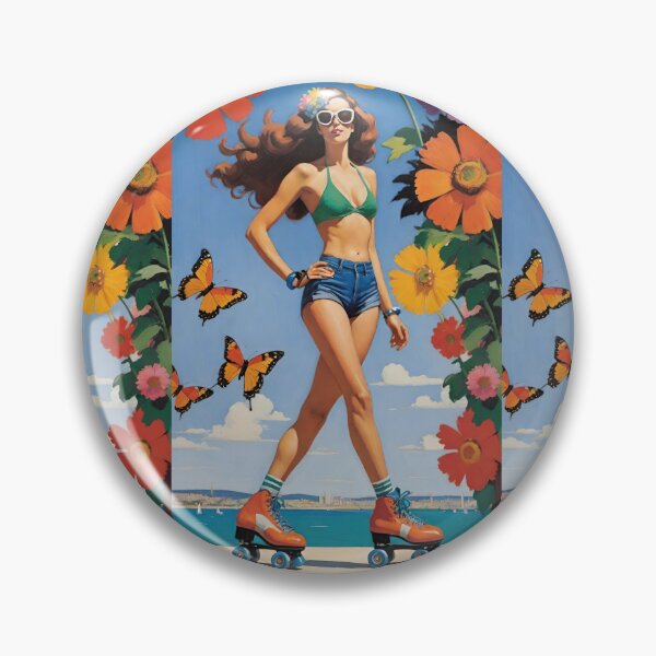 Item preview, Retro Roller Skate Vibes: Summer on Wheels Floral designed and sold by CarrollGene.