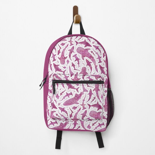 Item preview, Monochrome pink watercolour shark ocean on white designed and sold by adenaJ.