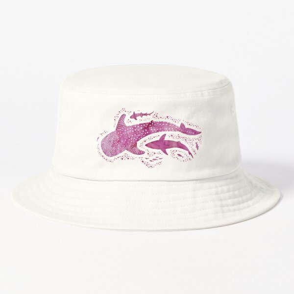 Aperçu de l'œuvre Requin aquarelle monochrome rose sur fond blanc créée et vendue par adenaJ.