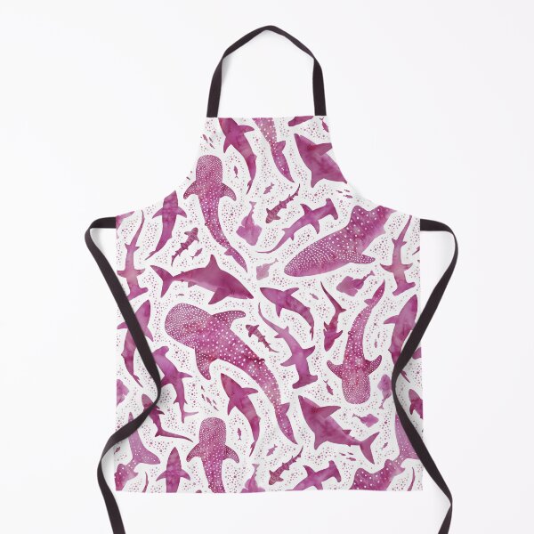 Item preview, Monochrome pink watercolour shark ocean on white designed and sold by adenaJ.
