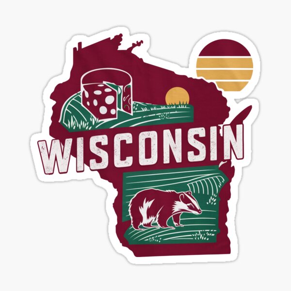 Vista previa del artículo con la obra «Diseño vintage de Wisconsin: ambiente de Grandes Lagos, Bosques y Tierras Lecheras», diseñado y vendido por Dywsone Designs.
