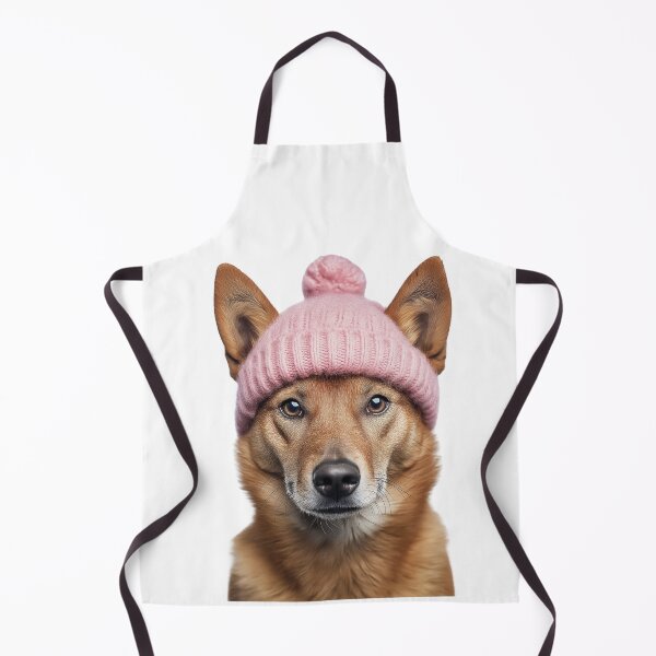 Item preview, Cozy Dingo Wearing Pink Winter Hat Trendy Animal Fashion Artwork designed and sold by LazyOwlStore.