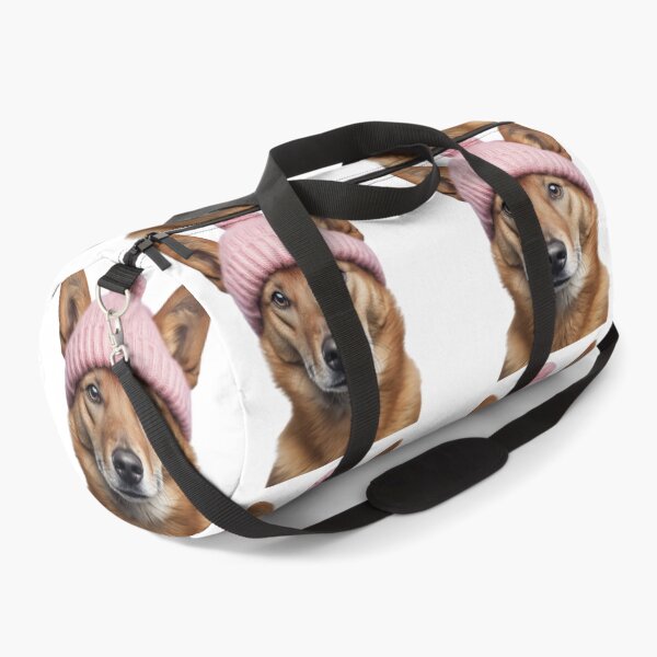 Item preview, Cozy Dingo Wearing Pink Winter Hat Trendy Animal Fashion Artwork designed and sold by LazyOwlStore.