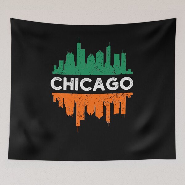 Item preview, Chicago St Patrick's day parade Irish flag skyline designed and sold by snowry.
