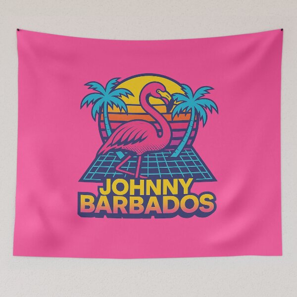 Item preview, Johnny Barbados – 80s Tropical Parody Tee designed and sold by Boris1987.