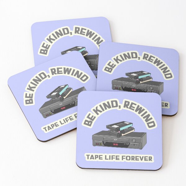 Item preview, Be Kind Rewind Tape Life Forever with Retro VHS Player and Cassette Tapes designed and sold by The Sun Brings Light.