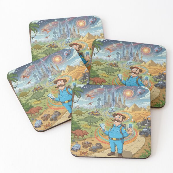 Item preview, Time Traveling Explorer – Cartoon Adventure Through History and Future designed and sold by supakor.
