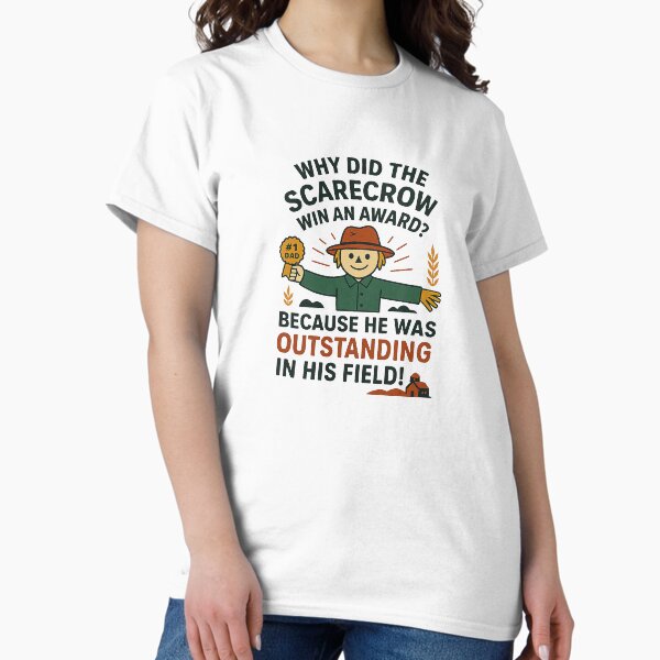Artikel-Vorschau von Lustiges Vatertags-T-Shirt mit Papa-Witz: Vogelscheuche – Hervorragend auf seinem Gebiet!, designt und verkauft von LessSugar.