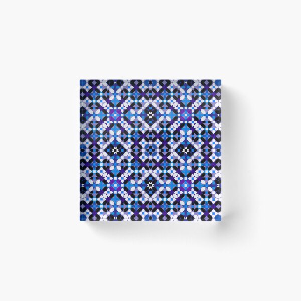 Item preview, Delicate Blue Mosaic with Geometric Carpet Design designed and sold by Tarjiart.