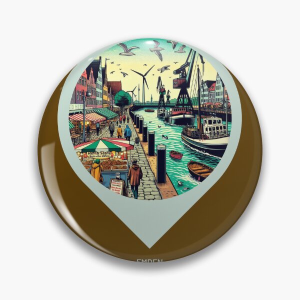 Item preview, Emden Comic Style City Art – Vibrant AI Design for Travel Lovers, Perfect for Apparel, Gifts & Accessories designed and sold by knalpot-design.