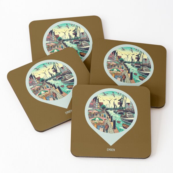 Item preview, Emden Comic Style City Art – Vibrant AI Design for Travel Lovers, Perfect for Apparel, Gifts & Accessories designed and sold by knalpot-design.