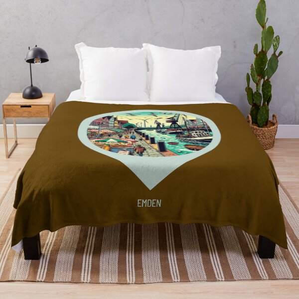 Item preview, Emden Comic Style City Art – Vibrant AI Design for Travel Lovers, Perfect for Apparel, Gifts & Accessories designed and sold by knalpot-design.