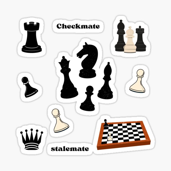 Schachfiguren Aufkleber-Paket - 10er Pack Minimalistische Schachfiguren-Aufkleber für Spieler