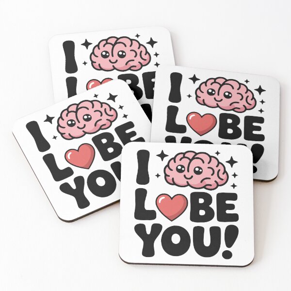 Item preview, I Lobe You! Cute Brain Pun designed and sold by PMCreative.