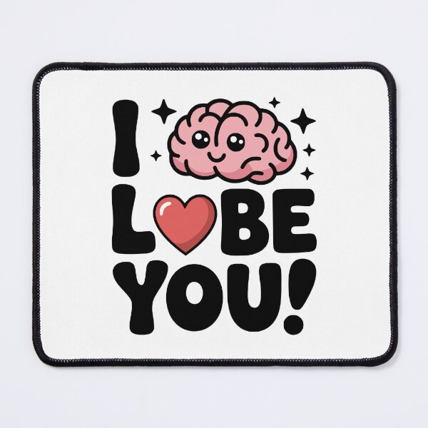 Item preview, I Lobe You! Cute Brain Pun designed and sold by PMCreative.
