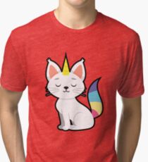 Unicorn Kitty Funny Cat Lovers Unicat Caticorn Shirt Tri-blend T-Shirt