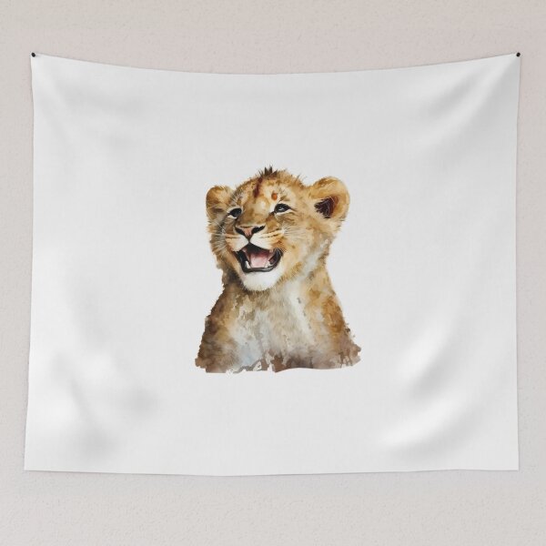 Item preview, Happy Lion Cub Smiling Baby  designed and sold by ColorFlowArt.