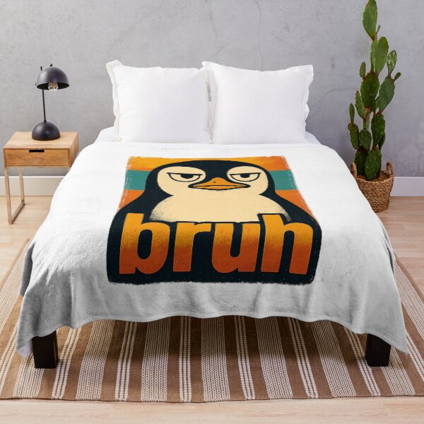 Item preview, Bruh Penguin Retro Meme Animal Penguin designed and sold by The Junto Shop.