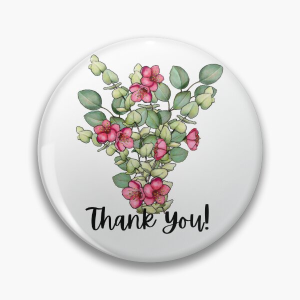 Item preview, Simple Thank You With Pink Flowers, Eucalyptus Leaves, Illustration designed and sold by JoyfulWhimsy.